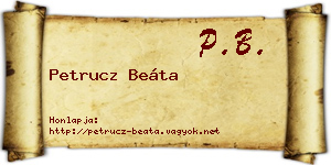 Petrucz Beáta névjegykártya
