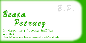 beata petrucz business card